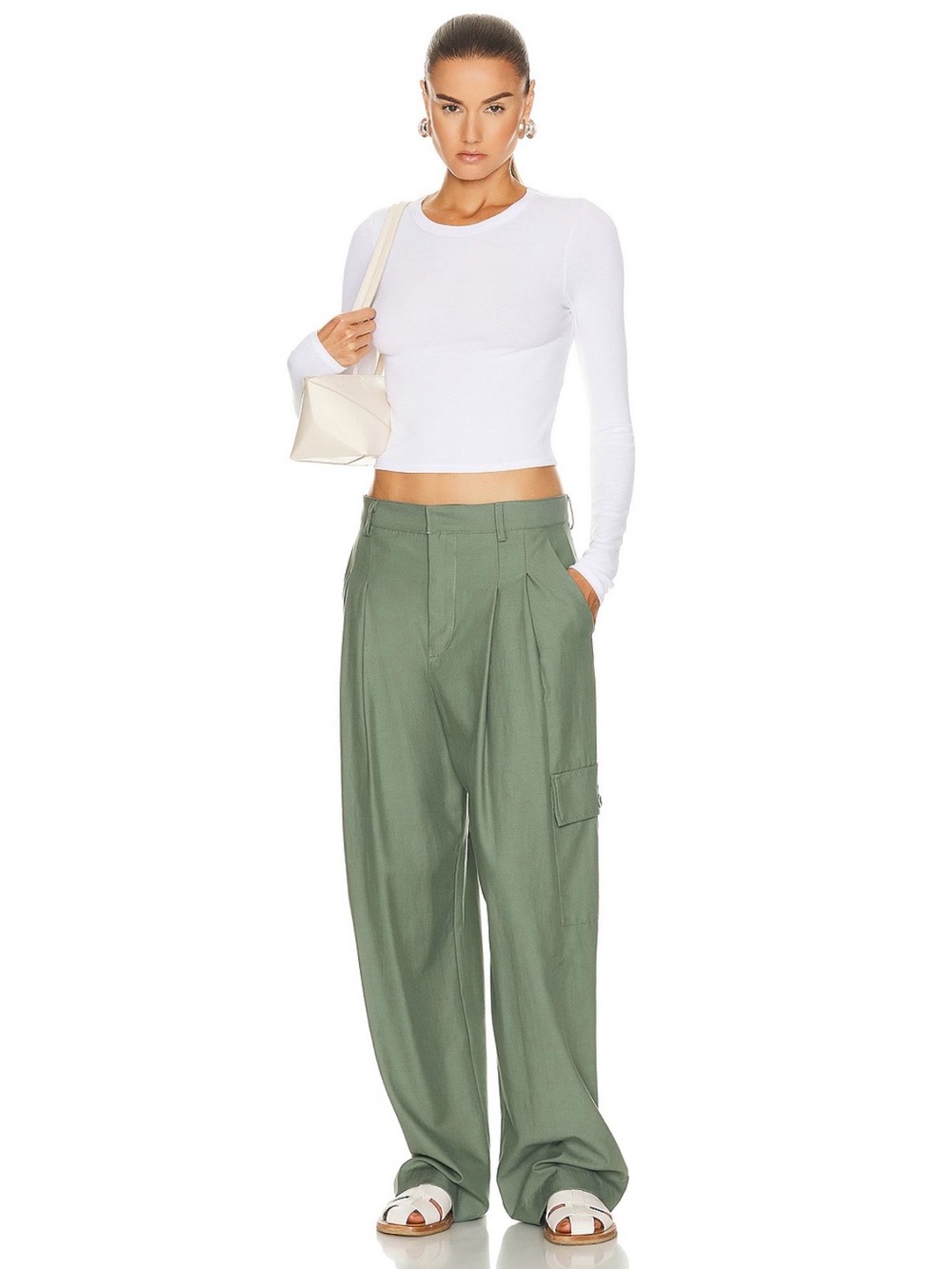Enza Costa x Revolve Cargo Trouser In Sage